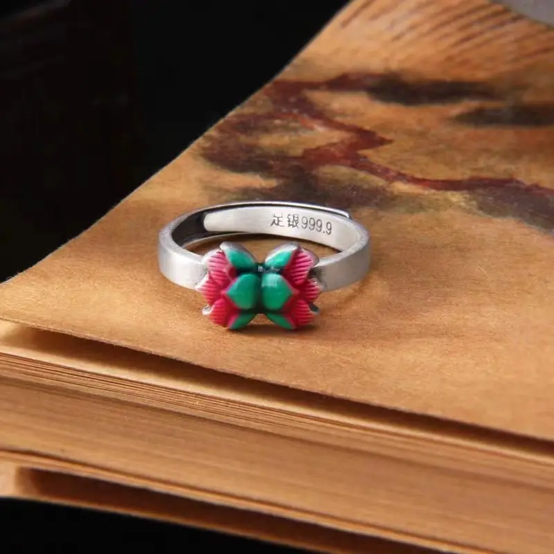 Enamel Colorful Lotus Ring Women's China-Chic Simple Retro Lotus Cloisonné Adjustable Ring
Enamel Colorful Lotus Ring Women's China-Chic Simple Retro Lotus Cloisonné Adjustable Ring