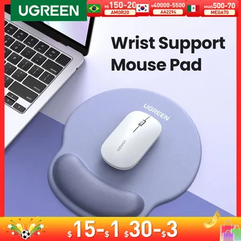 UGREEN 인체 공학적 마우스 패드 손목 지지대, 미끄럼 방지 메모리 폼, 사무실 가정용 컴퓨터 PC 책상 원단 마우스 패드