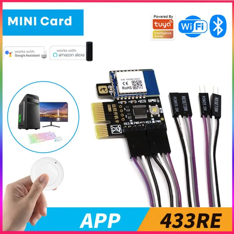 Tuya WiFi Wireless Smart Switch Relay Module PCI-e Desktop Switch Card Restart Switch Turn On/OFF PC Remote Control For Alexa
Tuya WiFi Wireless Smart Switch Relay Module PCI-e Desktop Switch Card Restart Switch Turn On/OFF PC Remote Control For Alexa