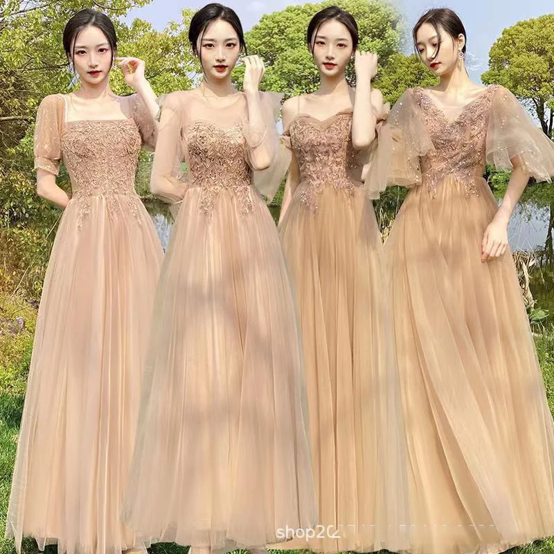 Elegant Women's Bridesmaid Dresses 2024 New Appliques Tulle Sleeved Wedding Guest Dress Performance Banquet Party A-Line Gown
Elegant Women's Bridesmaid Dresses 2024 New Appliques Tulle Sleeved Wedding Guest Dress Performance Banquet Party A-Line Gown