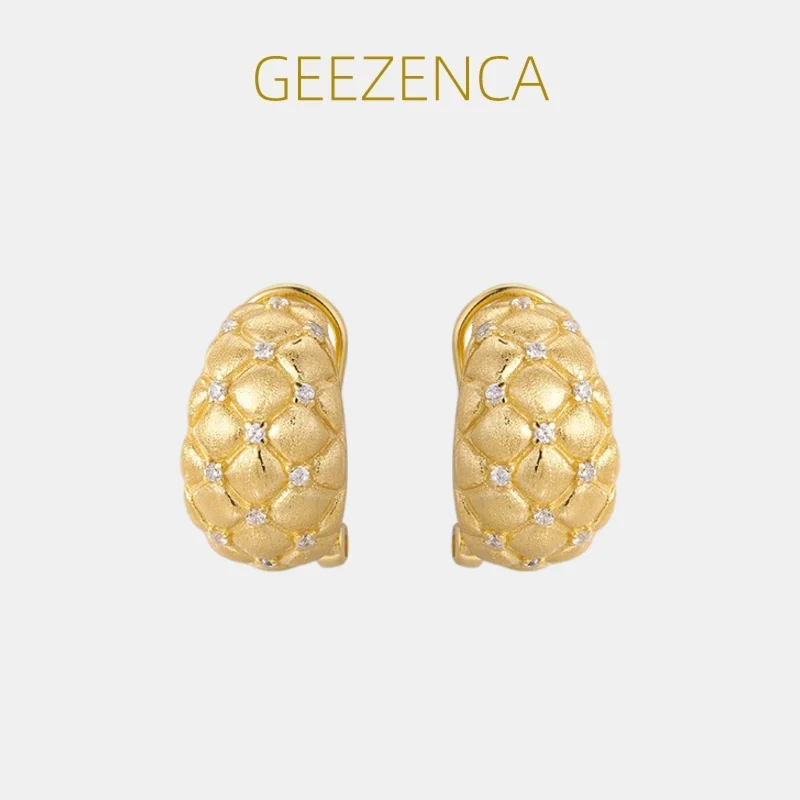 

Серьги GEEZENCA женские из серебра 925 пробы с фианитами, маленькие шикарные серьги с узором в виде ананаса и бриллиантов из 18-каратного золота, подарок, 2024