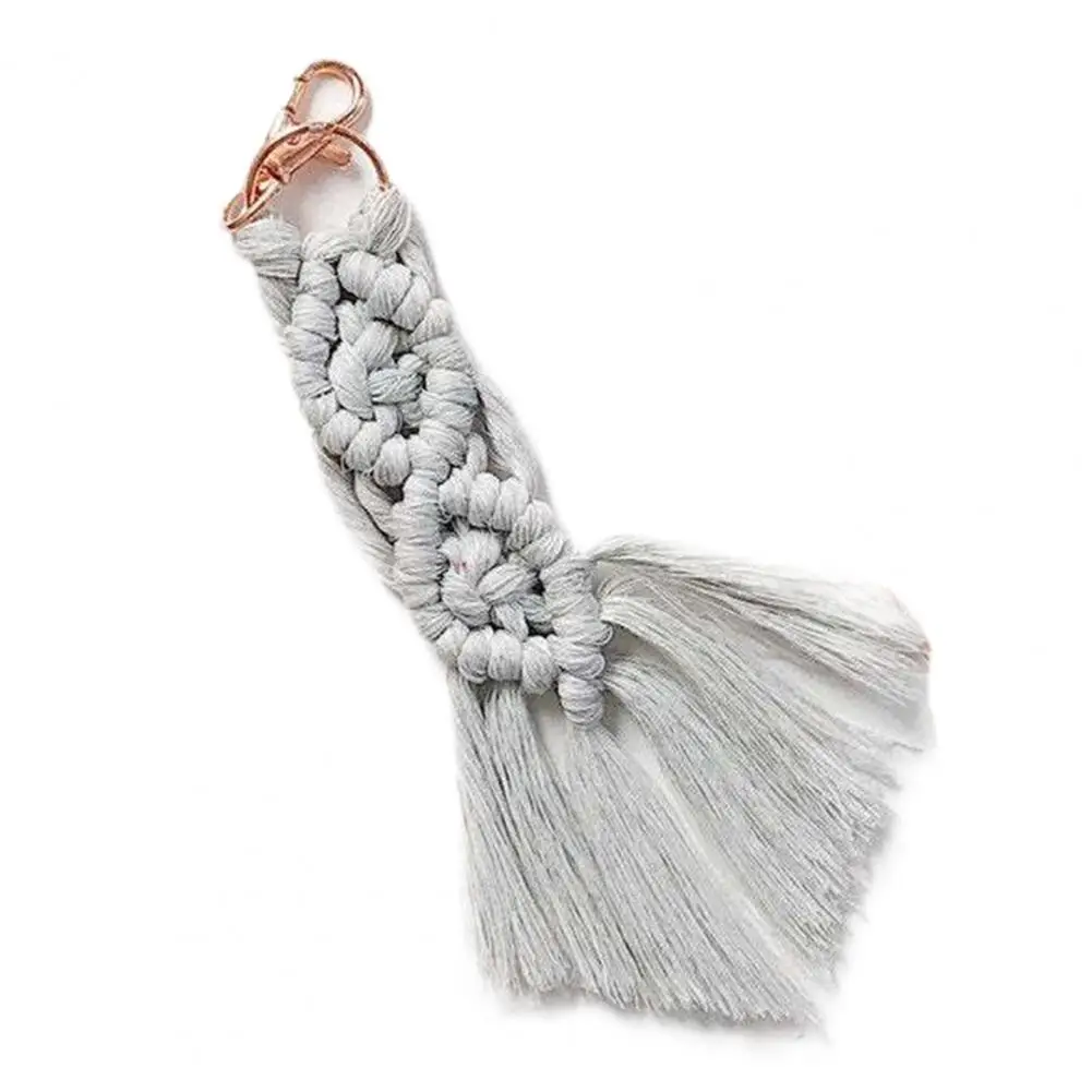 Boho Tassel Keychain - Hand-Woven Macrame with Vintage Metal Charm 21 S92ff01775e5e417fb0b34d4a8e905449S