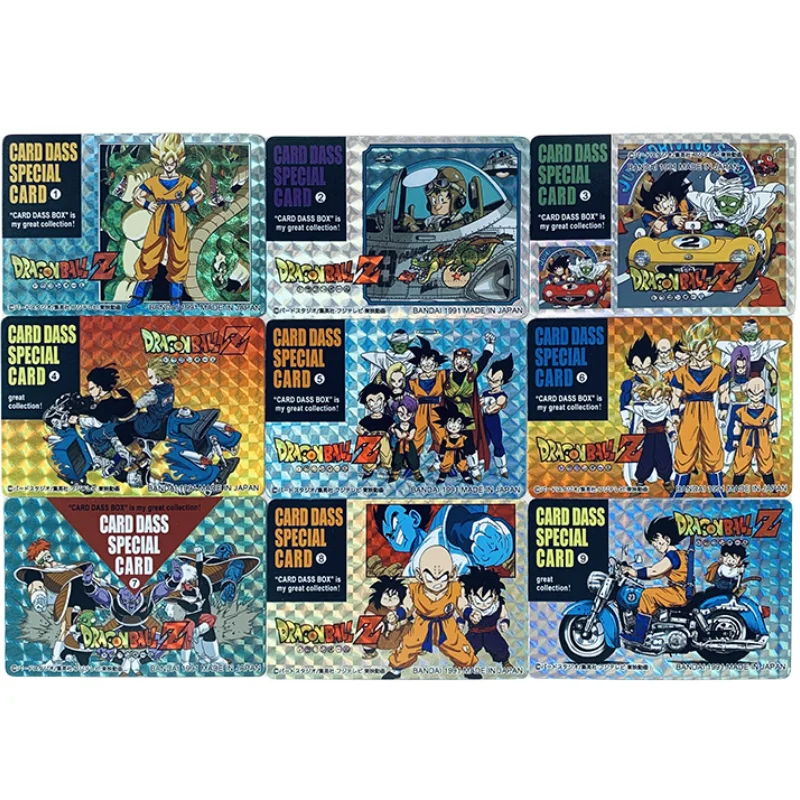 

9Pcs/Set ACG DRAGON BALL Cards Son Goku Gohan Android18 Vegeta Trunks krillin Anime Game Characters Grid Flash Card DIY Toy Gift