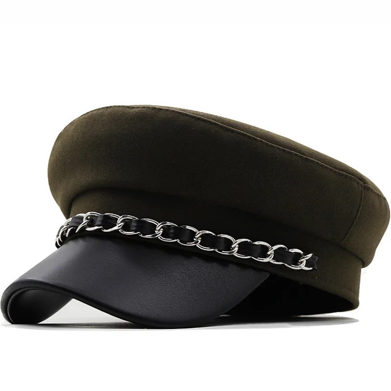 Military New Girl Wool Hat Winter Hats For Women Ladies Military Hat Cap Female Casquette Militaire Gorra chain Military Cap
Military New Girl Wool Hat Winter Hats For Women Ladies Military Hat Cap Female Casquette Militaire Gorra chain Military Cap