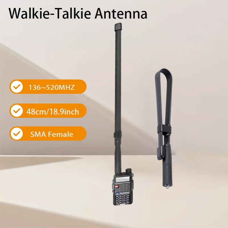 

48 см/18,9 дюйма Φ Baofeng Walkie Talkie SMA female Mount антенна UV -5R 9R 6R UV82 CS тактическая Любительская радиоантенна