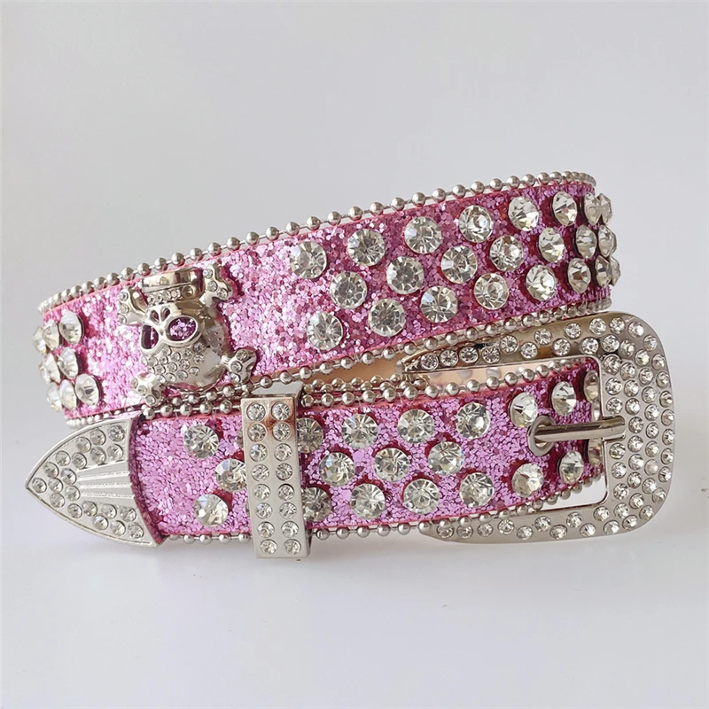 Punk Rhinestone Skull Belts For Women Men Goth Western Cowboy Bling Bling Diamond Crystal Studded E Girl Y2K Belt Strap For Jean Punk Rhinestone Skull Belts For Women Men Goth Western Cowboy Bling Bling Diamond Crystal Studded E Girl Y2K Belt Strap For Jean