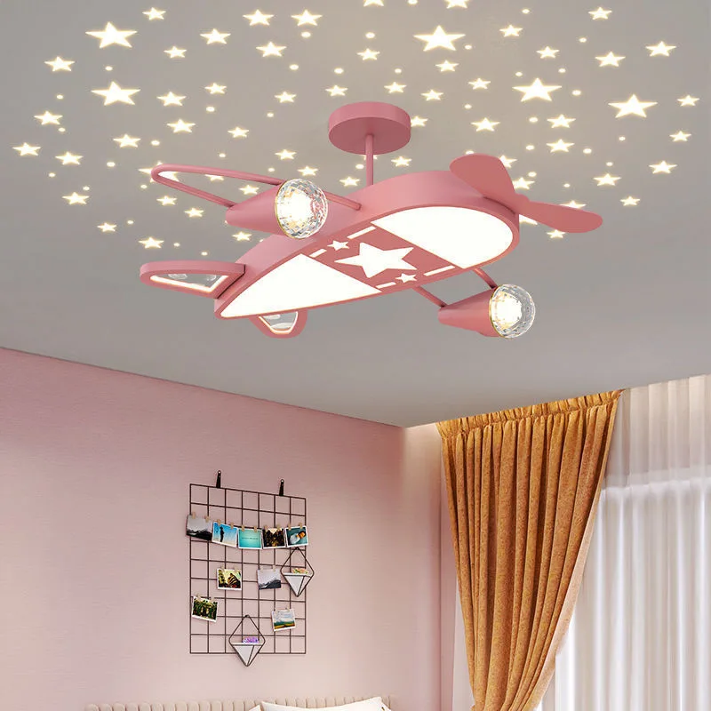 

Starry Sky Projection Airplane Light Children's Room Ceiling Lights Nordic Creative Little Girl Boy Room Decor Ceiling Lamps