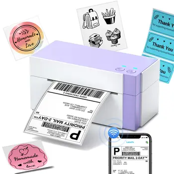 Wi-Fi 열 배송 라벨 프린터, 배송 패키지용, DIY 라벨 지지대 Ios 안드로이드 노트북, 344WF, 300dpi