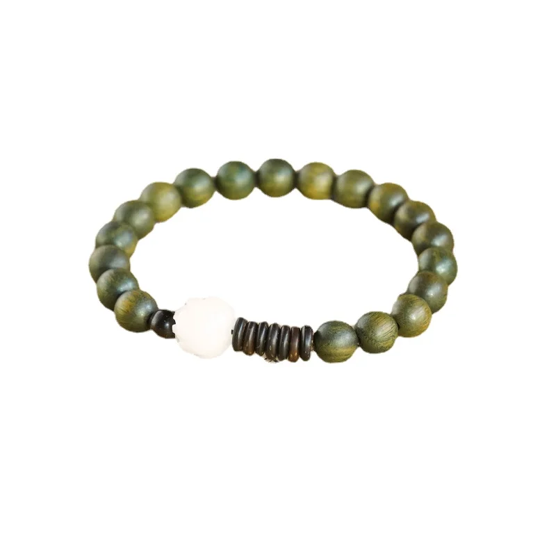 Green Sandalwood Beads Bracelet White Bodhi Lotus Bracelet Sandalwood Girls Crafts Artistic Ethnic Style Couple Gift 
Green Sandalwood Beads Bracelet White Bodhi Lotus Bracelet Sandalwood Girls Crafts Artistic Ethnic Style Couple Gift