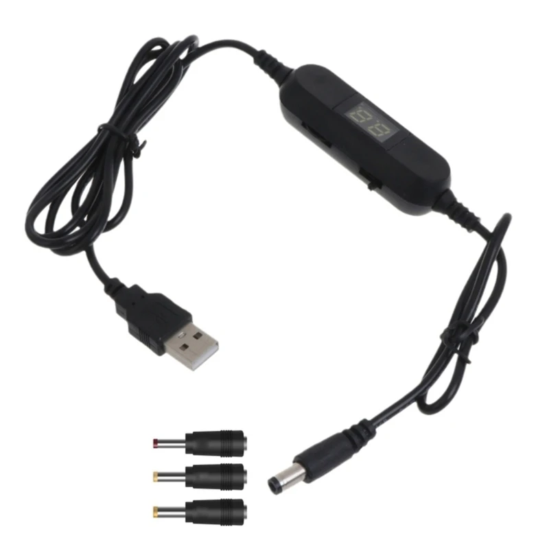 

J6PA Шнур питания USB-DC, регулируемый разъем 5,5x2,1 мм, зарядный кабель с 3 разъемами (2,5x0,7 мм, 3,5x1,35 мм, 4,0x1,7 мм)