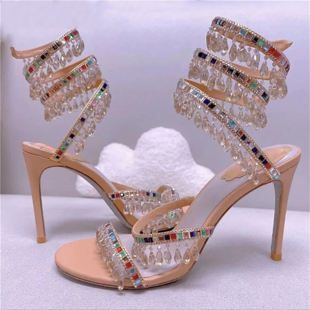 2023 Summer New Style Women's Ankle Wrap High Stiletto Heel Round Toe Sexy Sandals Catwalk shows Color Rhinestone
2023 Summer New Style Women's Ankle Wrap High Stiletto Heel Round Toe Sexy Sandals Catwalk shows Color Rhinestone