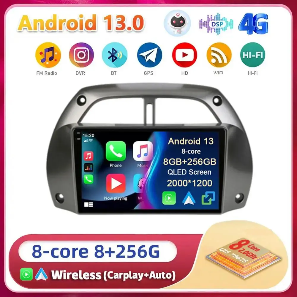 Автомобильный радиоприемник Android13 Carplay для Toyota RAV4 Rav 4 2001 2002 2003 2004 2005 2006 мультимедийный плеер с GPS стерео 2din головное устройство DSP
Автомобильный радиоприемник Android13 Carplay для Toyota RAV4 Rav 4 2001 2002 2003 2004 2005 2006 мультимедийный плеер с GPS стерео 2din головное устройство DSP