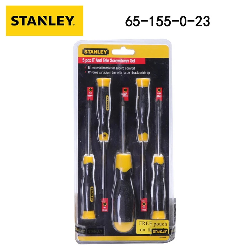 

Stanley 65-155-0-23 Plastic Handle Flower shaped Screwdriver Small Plum Blossom Household Maintenance Strong Magnetic Tools 5pcs