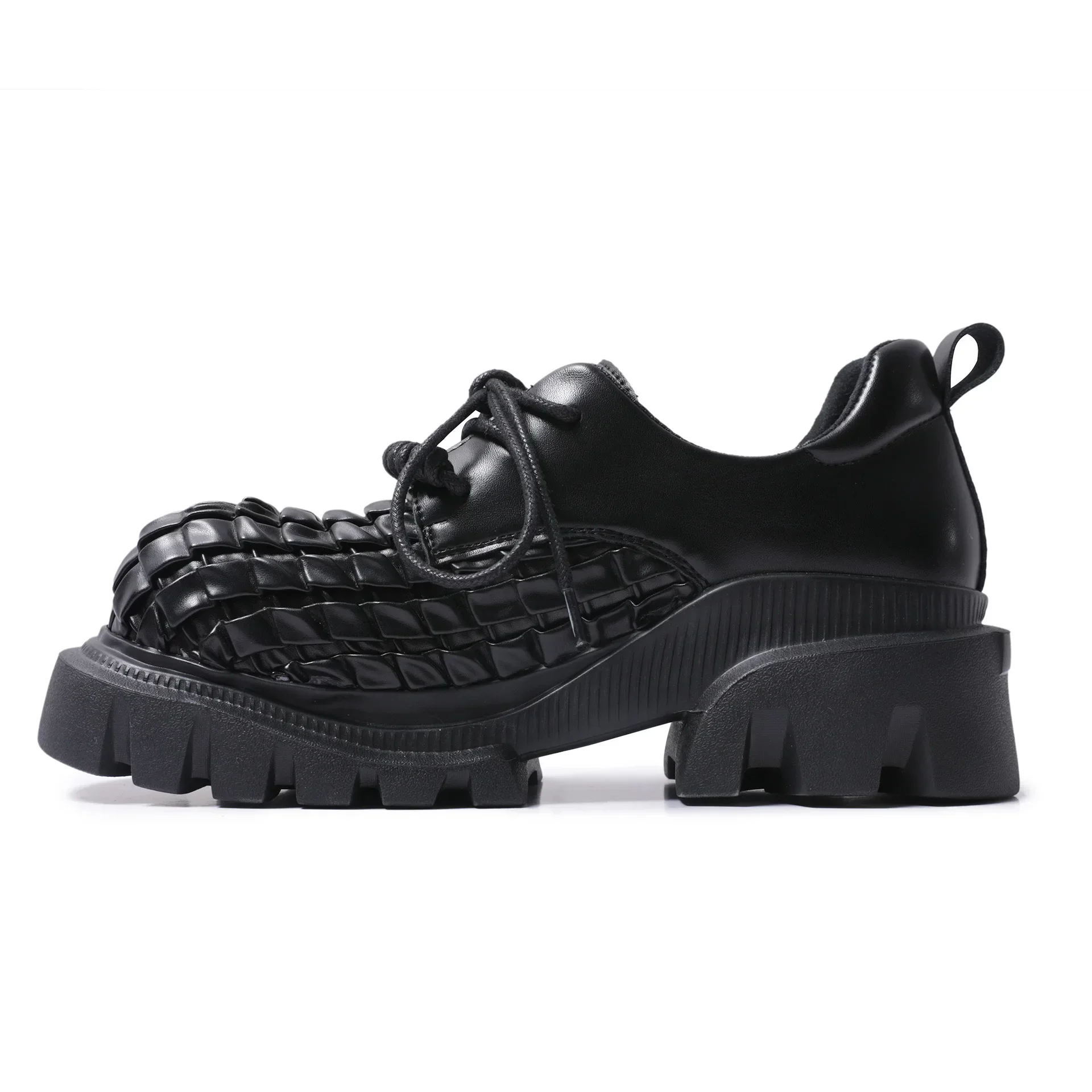 2024 Spring Autumn New weave British Style Heightening Effect Leather Shoes For Women Solid Black Business Causal Dress Fashion
2024 Spring Autumn New weave British Style Heightening Effect Leather Shoes For Women Solid Black Business Causal Dress Fashion