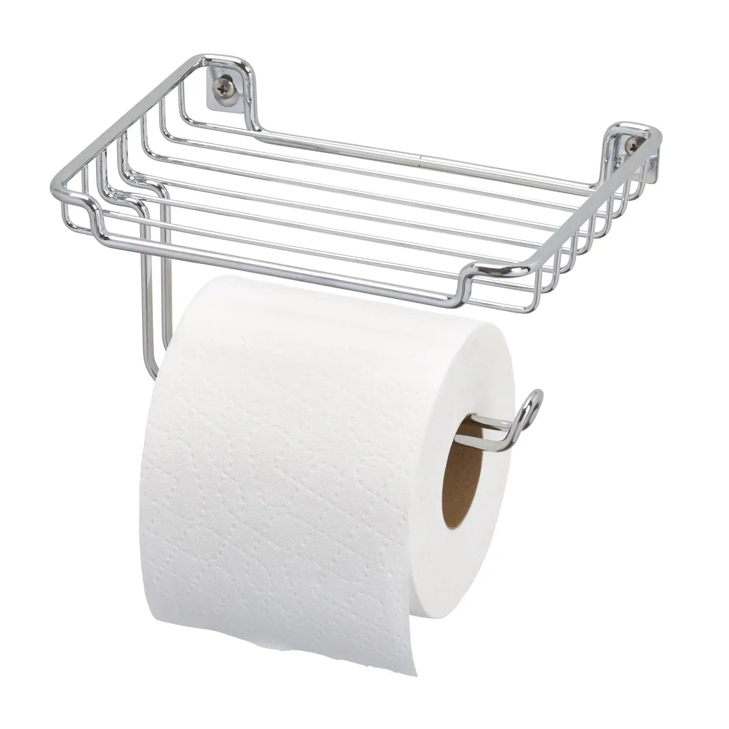 Mainstays Wall Mount Toilet Paper Dispenser with Shelf, 7.2" x 5.23" x 3.77", Chrome
Mainstays Wall Mount Toilet Paper Dispenser with Shelf, 7.2" x 5.23" x 3.77", Chrome
