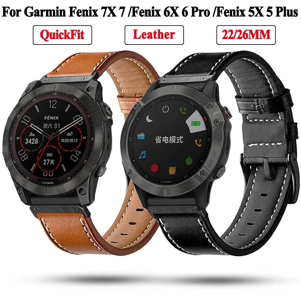 Quickfit Fenix 7X 5X Leather Strap For Garmin Fenix 7 6 6X Pro 5 Plus Quick Release 22mm 26mm Smart Watch Band Easyfit Bracelets
Quickfit Fenix 7X 5X Leather Strap For Garmin Fenix 7 6 6X Pro 5 Plus Quick Release 22mm 26mm Smart Watch Band Easyfit Bracelets