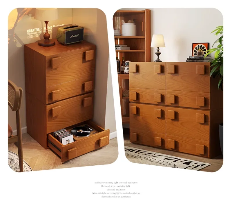 Medieval Double-layer Storage Cabinet, Retro Style Solid Wood Carmen Cabinet, Living Room TV Cabinet, Bedroom Bedside Table Medieval Double-layer Storage Cabinet, Retro Style Solid Wood Carmen Cabinet, Living Room TV Cabinet, Bedroom Bedside Table