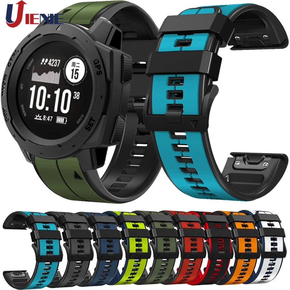 

22mm Silicone Watch Band for Garmin instinct/ Fenix 7 6 Pro 5 Plus Forerunner 935 945 Strap Watchband Quick Fit Sport Bracelet