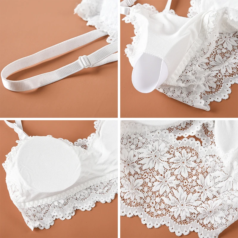 Soutien-gorge sexy en dentelle pour femmes, 1/2 pièces, sous-vêtements sans couture, ultra sangle 6
