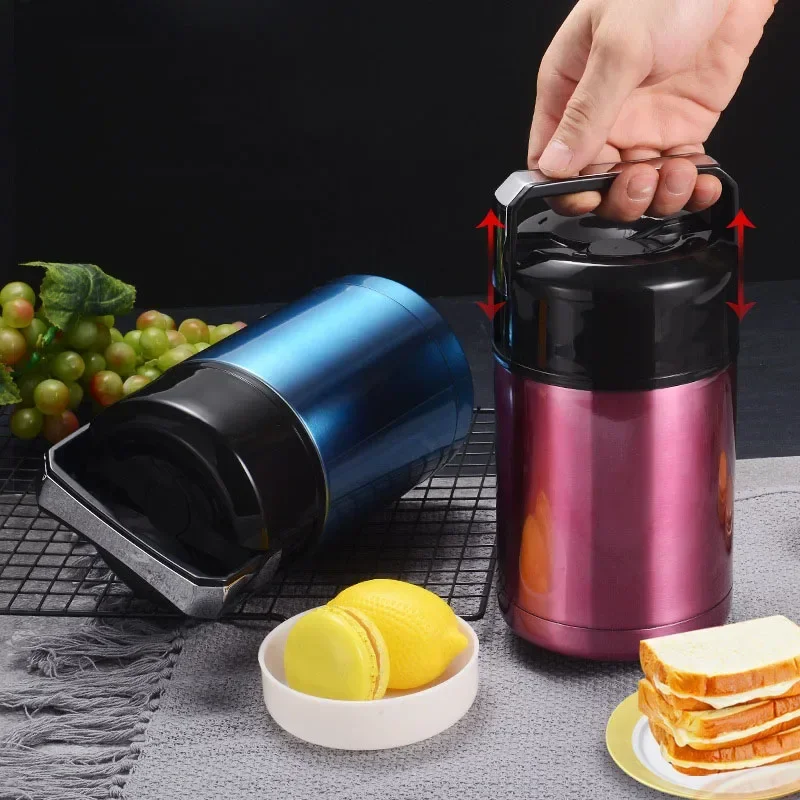 

800/1000ml Large Vacuum Thermal Lunch Box Insulated Lunch Bag Food Warmer Soup Cup Thermos Containers Bento Lunch Box for Kids