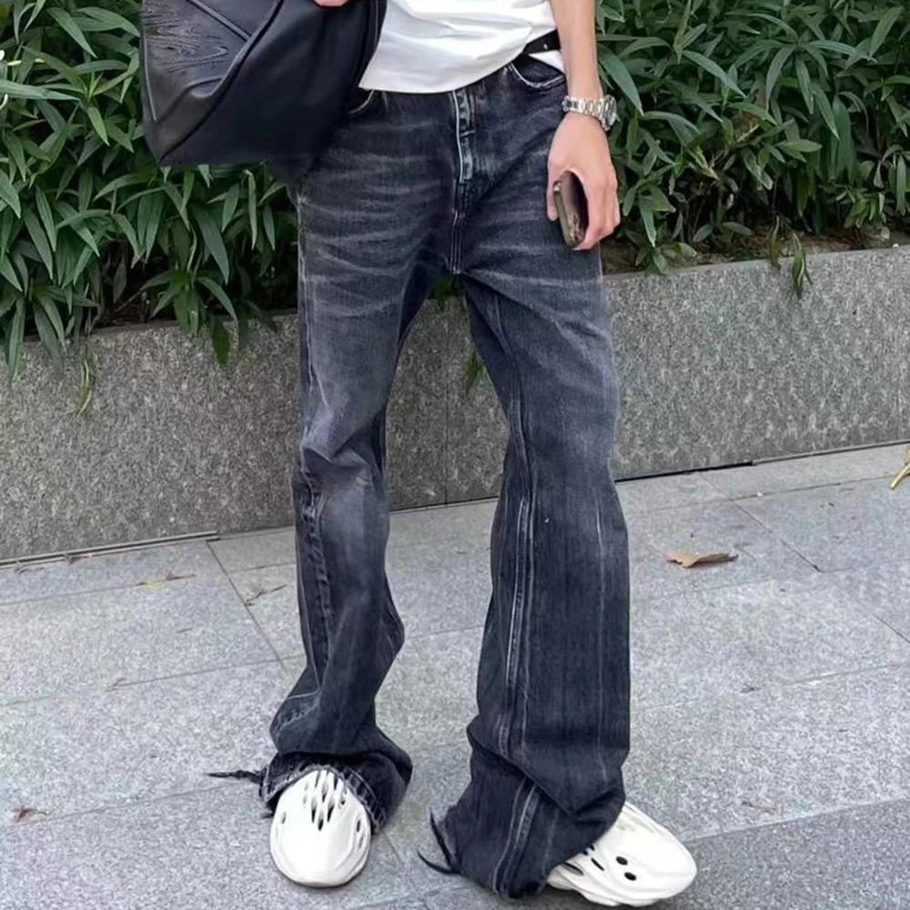 Y2k High Street Black and Gray Ripped Hole Washed Baggy Jeans for Men Pantalones Hombre Vintage Casual Denim Trousers Oversize
Y2k High Street Black and Gray Ripped Hole Washed Baggy Jeans for Men Pantalones Hombre Vintage Casual Denim Trousers Oversize