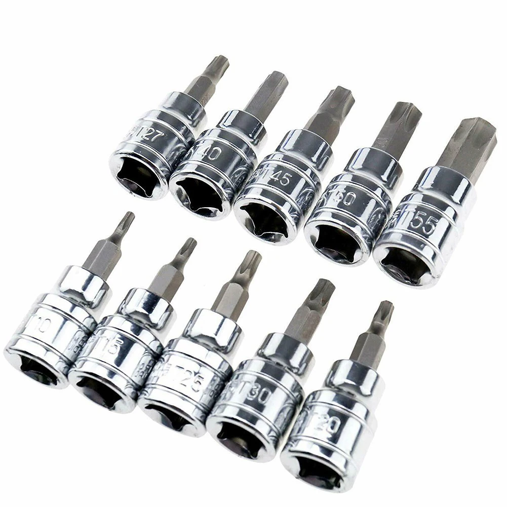 10PCS Torx Star Screwdriver Bit Tool 3/8inch Socket Bits Wrench Adapter T10-T55 Hand Tool For Ratchet Wrenches
10PCS Torx Star Screwdriver Bit Tool 3/8inch Socket Bits Wrench Adapter T10-T55 Hand Tool For Ratchet Wrenches