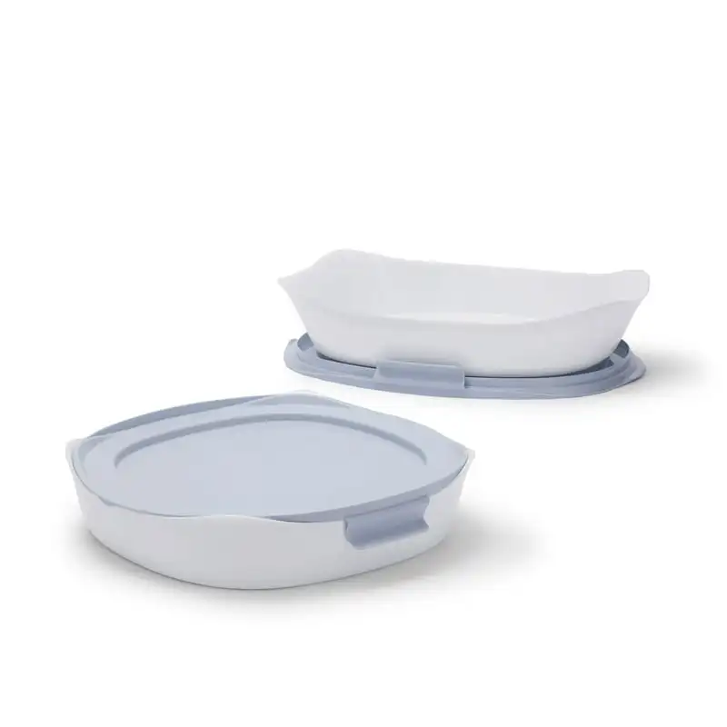 

Glass Bakeware, 4-Piece Set with Lids, Baking Dishes or Casserole Dishes, 2.5-Quart and 1.75-Quart with Lids Baking tray Metal b