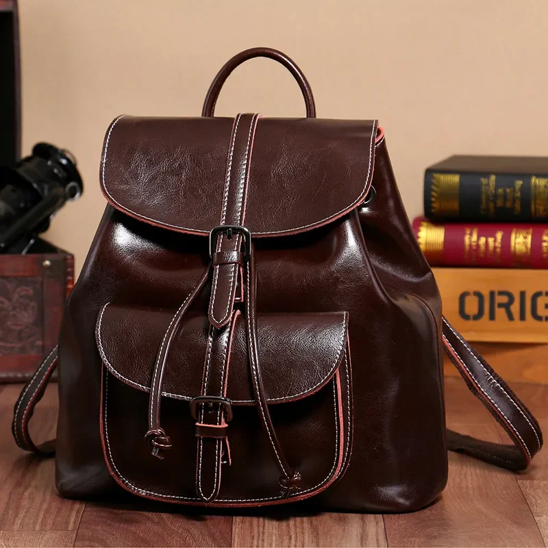 Brand New Real Leather Women Backpacks Vintage Shiny Cowhide School Daypacks For Girls Drawstring Flap Outdoor Shoulders Bag
Brand New Real Leather Women Backpacks Vintage Shiny Cowhide School Daypacks For Girls Drawstring Flap Outdoor Shoulders Bag