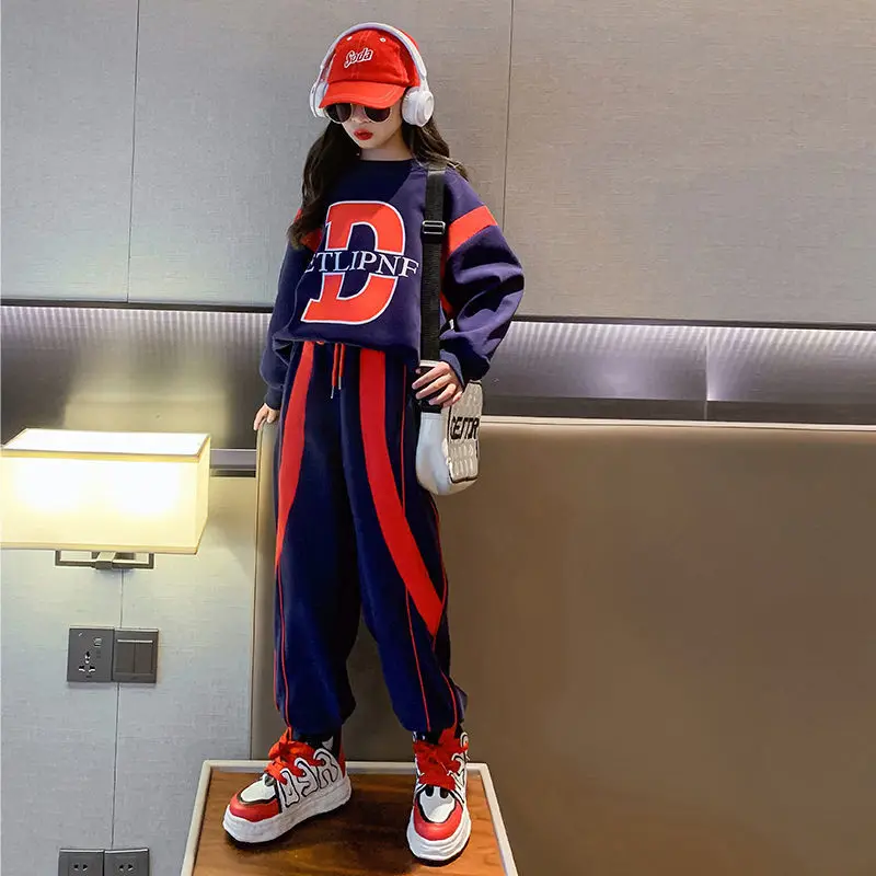 Children Fashion Girls Clothes Sets Kids Autumn Winter Warm Sport Long Sleeve Letters Tops + Pants Tracksuit Clothing Set 5-14 Y 
Children Fashion Girls Clothes Sets Kids Autumn Winter Warm Sport Long Sleeve Letters Tops + Pants Tracksuit Clothing Set 5-14 Y