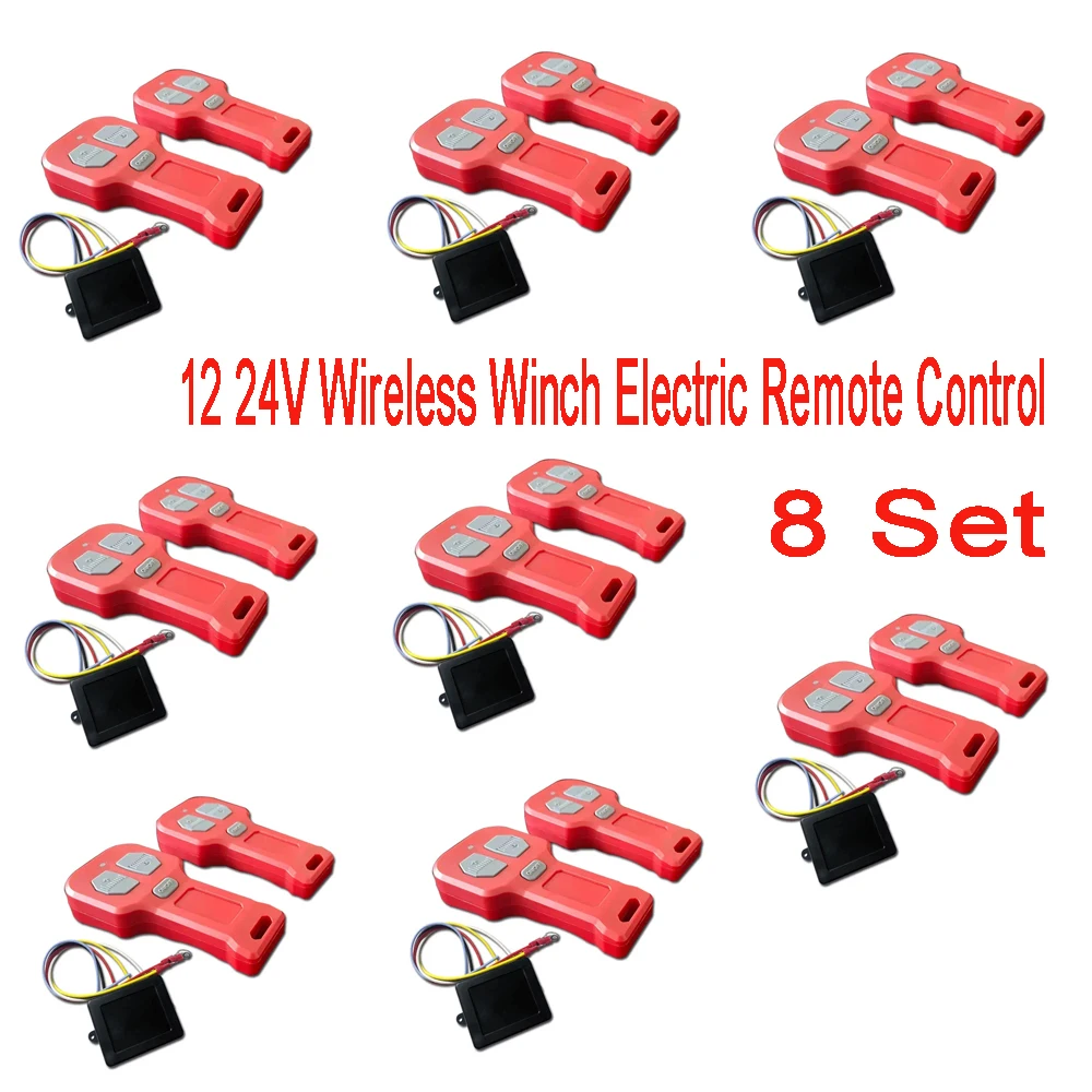 

8Set Car Wireless Winch Electric Remote Control 12V 24V With Manual Transmitter Set Truck ATV SUV Truck Vehicle Kit Winch