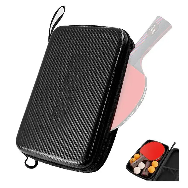 

Ping Pong Paddles Case Hard Table Tennis Racket Bag EVA Table Tennis Bat Cover with Zip Pocket Package Hold 2 Paddles & 6 Balls