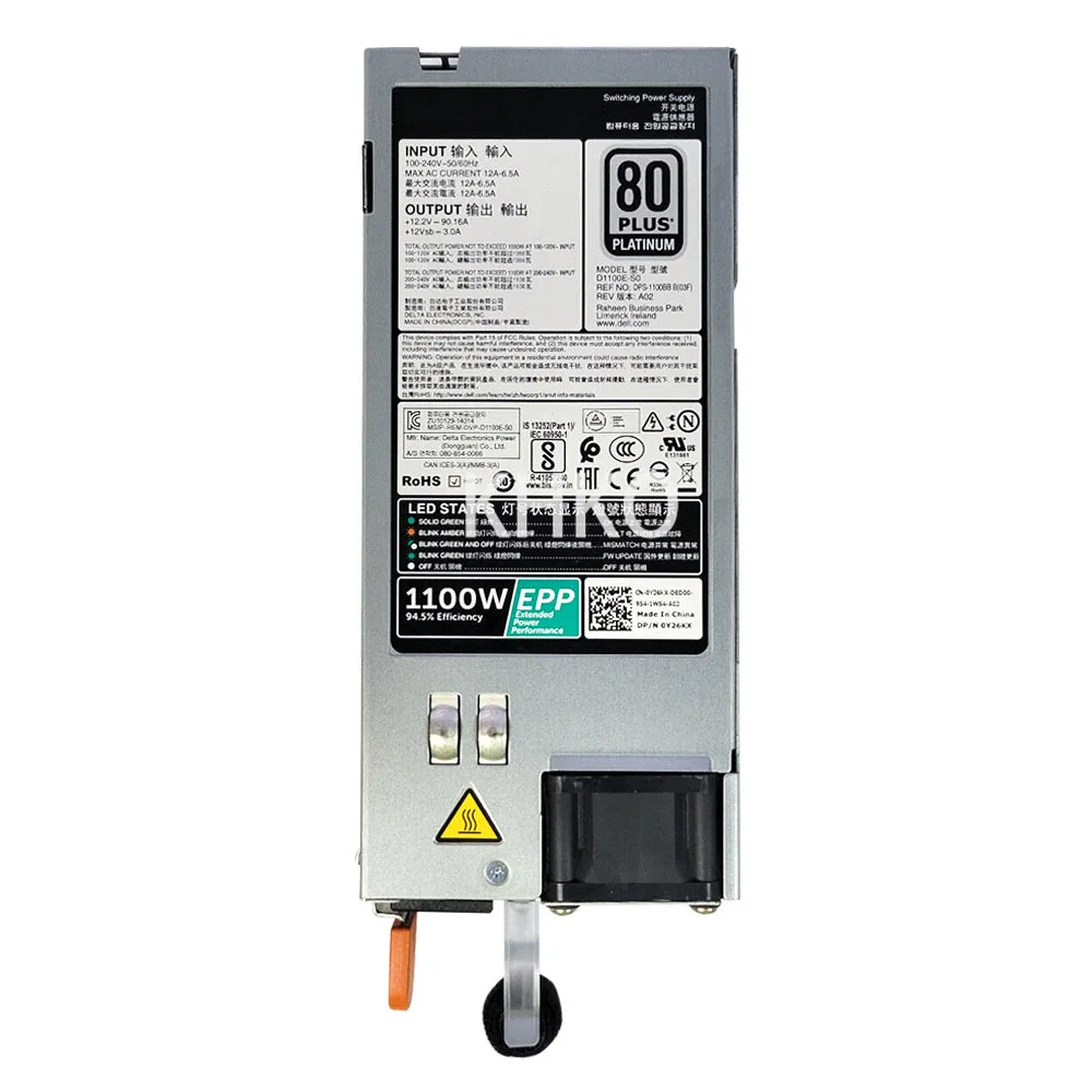 90% Новый 1100 Вт 80 Plus Platinum D1100E-S0 блок питания TFR9V PR21C 9tmrf Y3H8J Y26KX для R530 R630 R730 R730XD R930 T630 R640 R740 
90% Новый 1100 Вт 80 Plus Platinum D1100E-S0 блок питания TFR9V PR21C 9tmrf Y3H8J Y26KX для R530 R630 R730 R730XD R930 T630 R640 R740