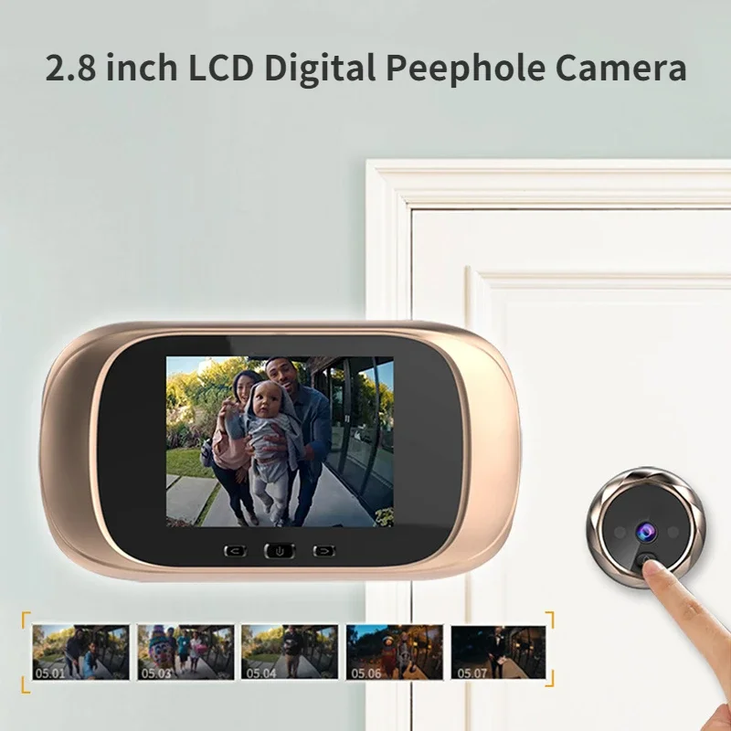 

2.8 inch LCD Color Screen Digital Doorbell 90 Degree Door Eye Doorbell Electronic Peephole Door Camera Viewer Outdoor Door Bell