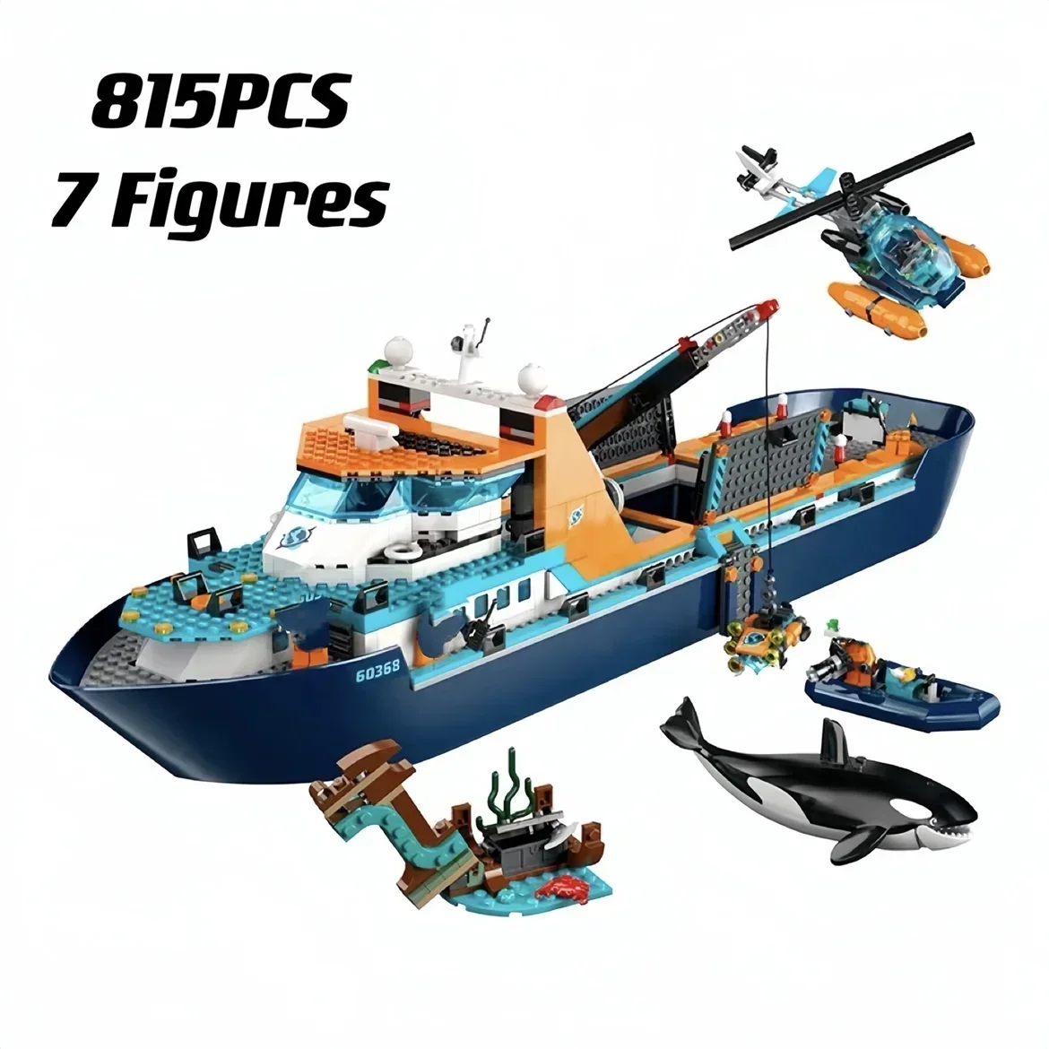 IN STOCK Compatible 60368 Arctic Explorer Ship Building Block Toys Floatable Boat Helicopter ROV Sub Orca Bricks Gifts for Boys
IN STOCK Compatible 60368 Arctic Explorer Ship Building Block Toys Floatable Boat Helicopter ROV Sub Orca Bricks Gifts for Boys