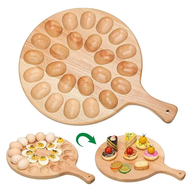 26 hole wood Eggs Tray Creative Deviled Egg Tray Egg Plate Serving Tray Wooden Egg Holder Multi-Compartment Eggs Holder
26 hole wood Eggs Tray Creative Deviled Egg Tray Egg Plate Serving Tray Wooden Egg Holder Multi-Compartment Eggs Holder