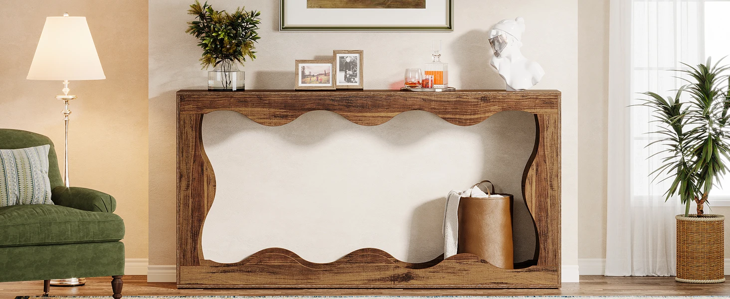 Farmhouse Entryway Table Rustic Brown S9328572c140d45249262154d0149a07bN