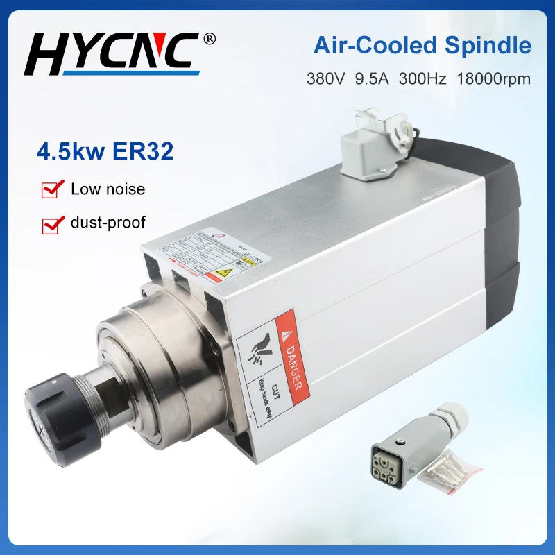 CNC Spindle 4.5KW ER32 Air Cooled Square Spindle Motor 220v 380v 4 Bearings 18000RPM For CNC Milling Router Machine Tools
CNC Spindle 4.5KW ER32 Air Cooled Square Spindle Motor 220v 380v 4 Bearings 18000RPM For CNC Milling Router Machine Tools
