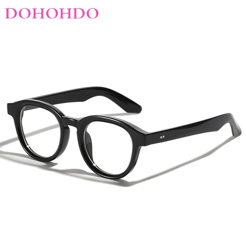 

DOHOHDO Popular Oval Women Eyeglasses Frame Men Acetate Retro Sun Glasses Fashion Rivet Vintage Eyewear 2024 Trendy Sunglasses