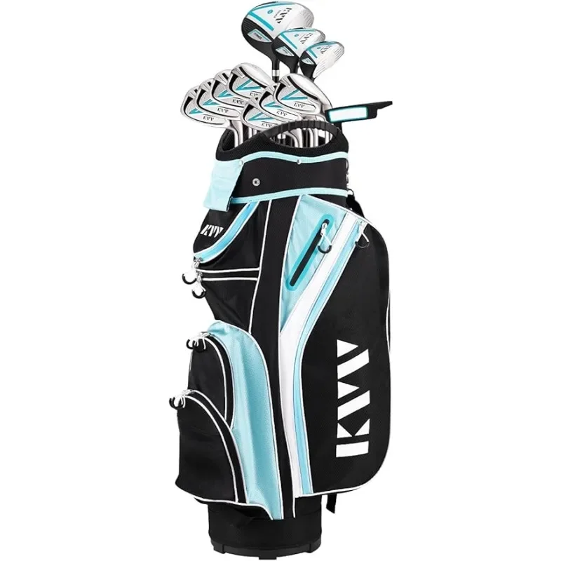 

Women’s Complete Golf Clubs Package Set Includes Driver,Fairway,Hybrid, 5#-P# Irons, Putter, Cart Bag, Head Covers, Right Handed