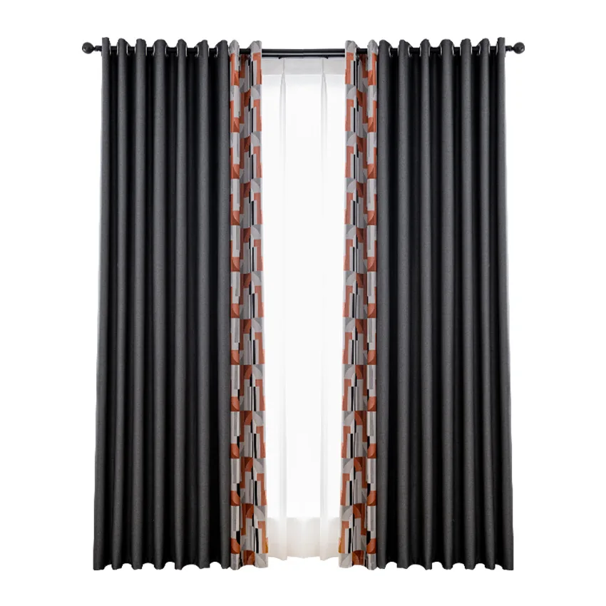 

Thickened soundproof curtain blackout curtain fabric heat insulation splicing fabric living room bedroom curtain yy