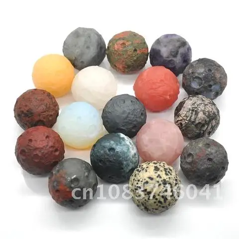 

Natural Healing Crystals Sphere Ball 40MM Moon Gemstone Handmade Crafts Meteor Crater Stone Wicca Globe Trinket Decor