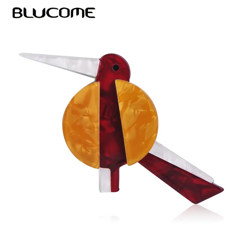 

Blucome Beautiful Animal Bird Shape Brooch Colorful Acrylic Jewelry Lapel Pin Women Child Girl Clothes Scarf Hat Bag Accessories