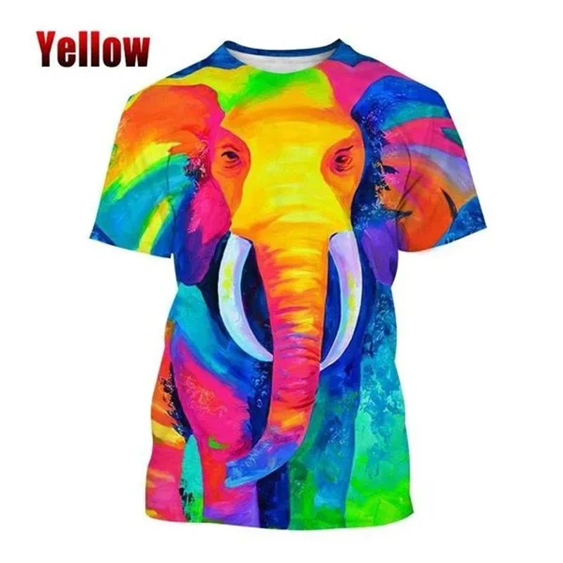 

Fashion Elephant 3D Printing T-Shirt Men's And Women's Funny Summer New O Neck Tops Animal Short Sleeve Streetwear Tops Tshirts