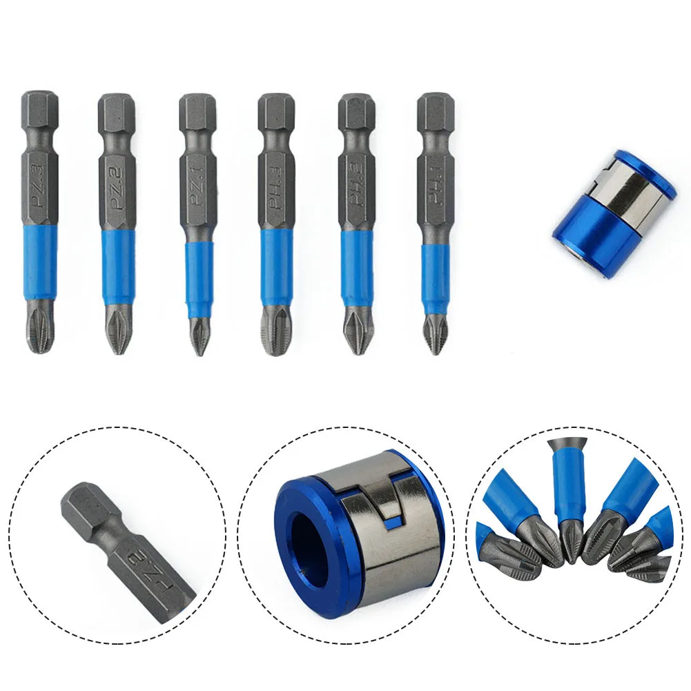 6Pcs Non-Slip Magnetic Screwdriver Bit Set 50mm 1/4\" Hex Shank Cross Head Screwdriver Drill Bit With Magnetic Ring PH1/PH2/PH3
6Pcs Non-Slip Magnetic Screwdriver Bit Set 50mm 1/4\" Hex Shank Cross Head Screwdriver Drill Bit With Magnetic Ring PH1/PH2/PH3