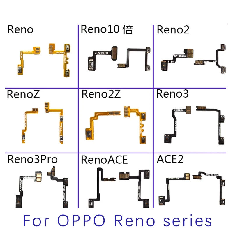 

For OPPO Reno Ace 2 Z 2 2F 2Z 10X Zoom Power Volume Flex Cable Power Volume Side Buttons Keys Flex Ribbon Replacement Parts