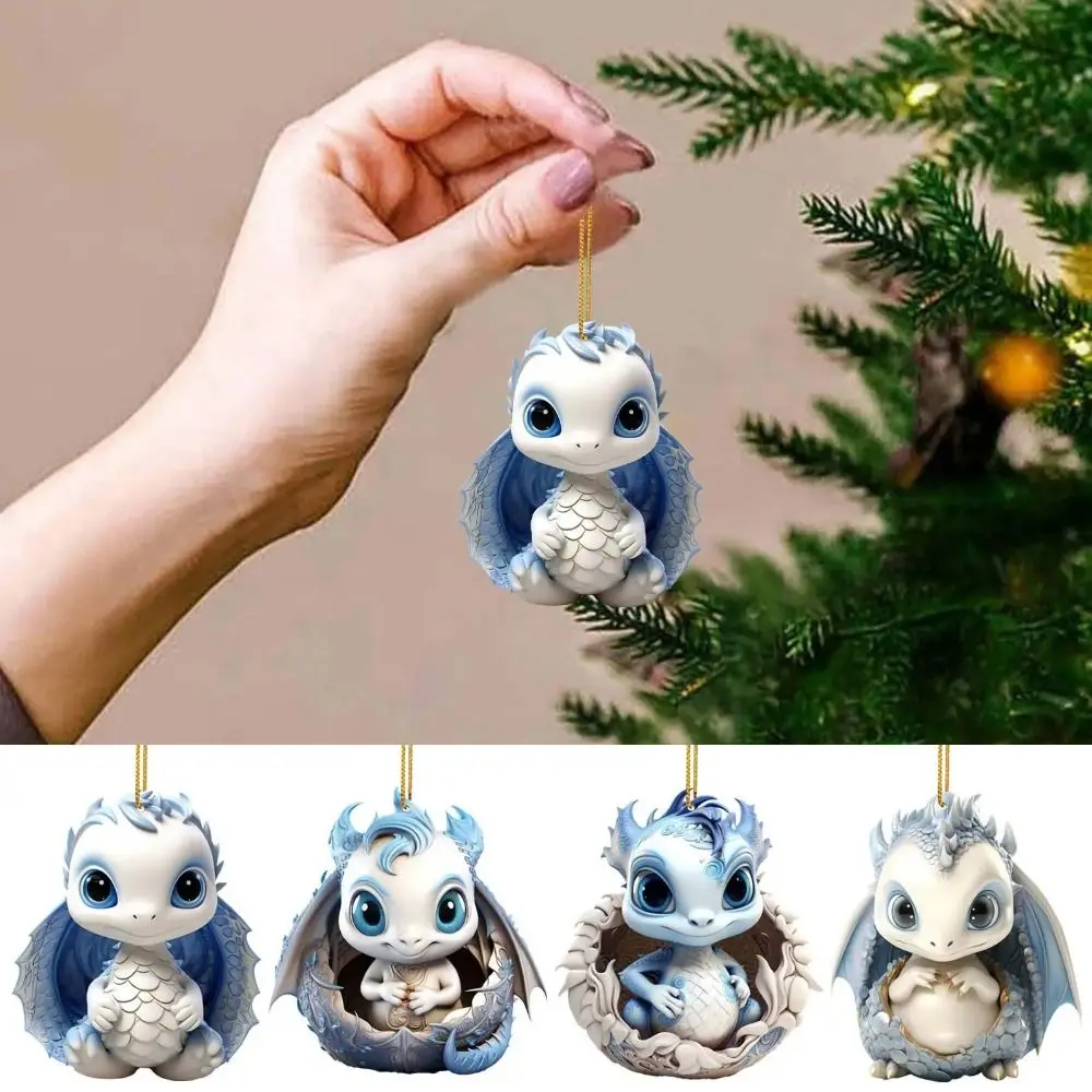 

Christmas Tree Dragon Egg Pendants Dragon Ornament Realistic Dragon Keychain Window Decor Acrylic Decoration Accessories Gifts