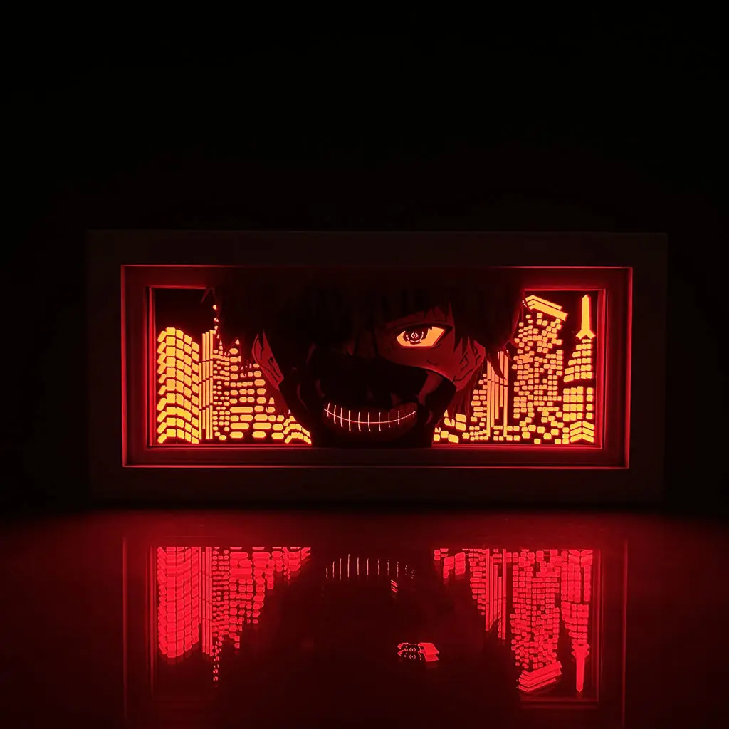 

Anime Tokyo Ghoul Kaneki Ken Bedroom Night Light Surrounding Handicraft Model 3D LED Light Box Birthday Gift Room Decoration