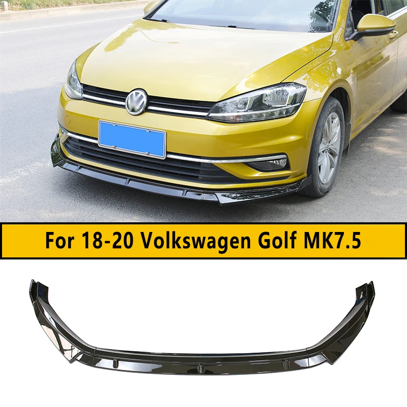 

For 18-20 Volkswagen Golf MK7.5 Carbon Fiber Look Front Lip Spoiler Deflector Front Bumper Chin Guard Trim Accessories