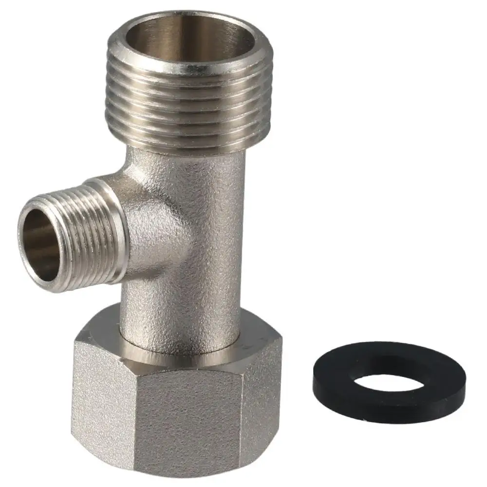 

Copper 3 Way Connector Valve Durable Nickel T-type T-shaped Pipe Fittings Silver Union Joint Worker