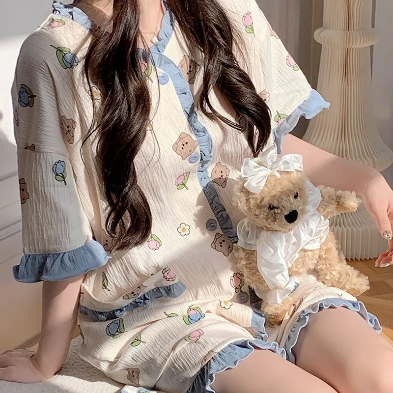 pajama sets New Korean Style Summer Short Sleeve 2023 plus size matching sets for woman sleepwear loungewear women short sets
pajama sets New Korean Style Summer Short Sleeve 2023 plus size matching sets for woman sleepwear loungewear women short sets